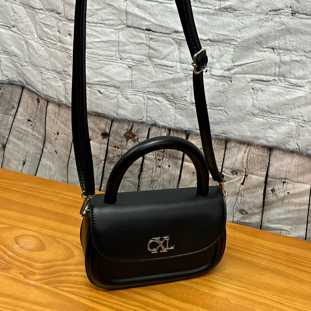 Christian Lacroix Women's Black Logo Satchel Top Handle Detachable Crossbody